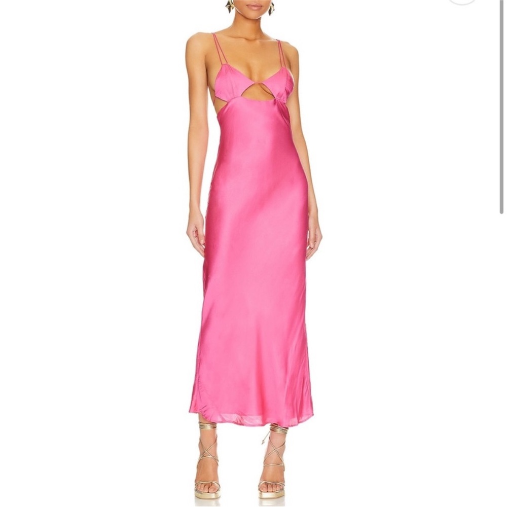 Bardot Lucia Midi Slip Dress Pink
